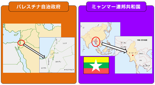 （画像1）パレスチナ自治政府，ミャンマー連邦共和国