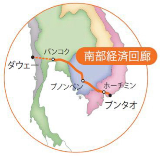 南部経済回廊の図
