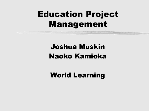 画像「Education Project Management」資料表紙