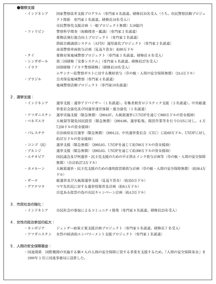 図表III－32　民主的発展のためのパートナーシップ（PDD）の主な実施状況その２