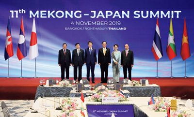 日・メコン首脳会議に参加した各国の首脳(2019年11月)(写真:内閣広報室)