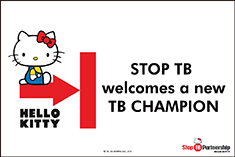 ハローキティが結核チャンピオンに就任し啓発ビデオを配信(https://www.stoptb.org/advocate-to-endtb/hello-kitty)(写真:ストップ結核パートナーシップ)