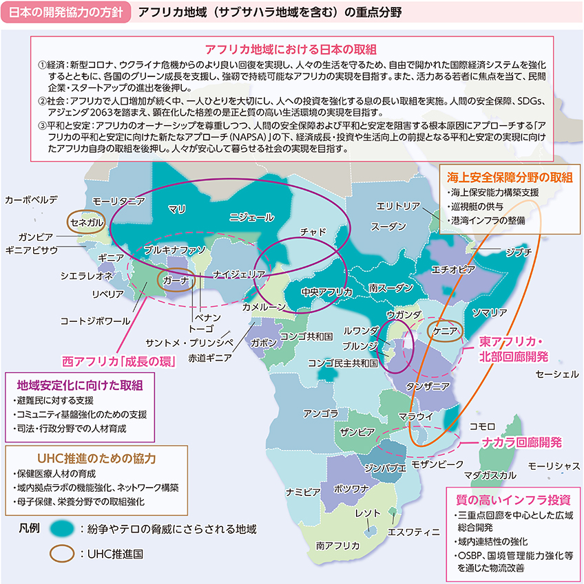 日本の開発協力の方針 アフリカ地域(サブサハラ地域を含む)の重点分野
