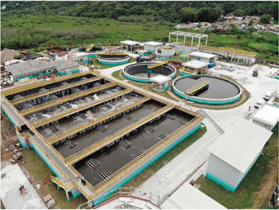 ブラジルのサンタ・カタリーナ州フロリアノポリス市北部に円借款により建設した下水処理場（写真：サンタ・カタリーナ州上下水道公社）