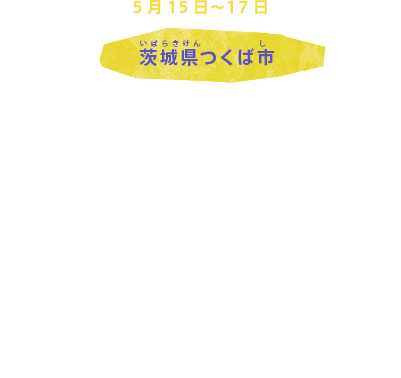 5月15日～１7日 茨城県つくば市
科学技術大臣会合
つくば市では、G7各国とEUなどが参加し、科学技術大臣会合が開かれます。
環境問題や、食糧問題、エネルギー問題など地球規模の課題を解決するために、科学技術がどうあるべきかを話し合います。
