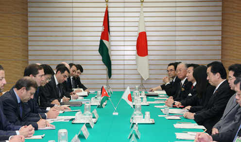 （写真）日・ヨルダン首脳会談