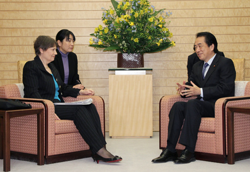 （写真）ヘレン・クラーク国連開発計画（UNDP）総裁の菅総理大臣表敬