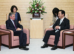 （写真）ベルナール・アコワイエ・フランス国民議会議長による野田総理大臣表敬