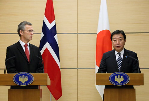 （写真）日・ノルウェー首脳会談-3