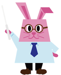 勉強を教えるラビット