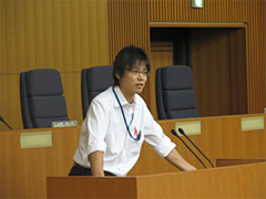 （写真）「省員による体験談」（大臣官房人事課　村上学課長補佐）