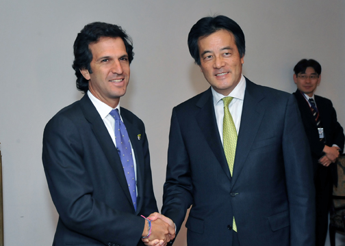 (写真)日・コロンビア外相会談