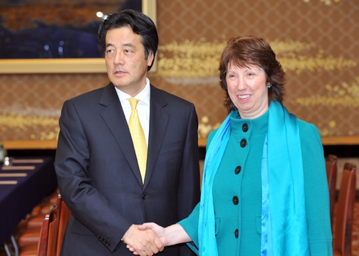 （写真）日EU外相協議