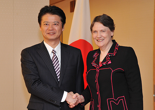 クラーク国連開発計画（UNDP）総裁による玄葉外務大臣表敬 (1)