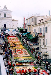 写真　ローマ近郊の街ジェンツァーノの花祭り。