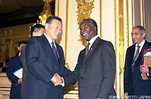 Exchange of views with leaders of non-G8 governments（discussions among leaders)