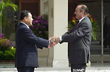 Arrivals of the G8 Heads of State and Government at Bankoku Shinryokan