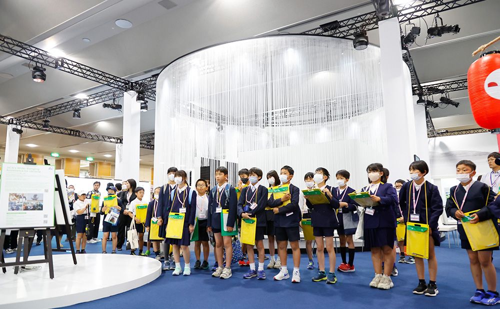 Children visit the exhibition