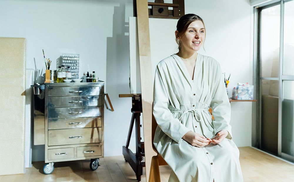 Adeline being interviewed