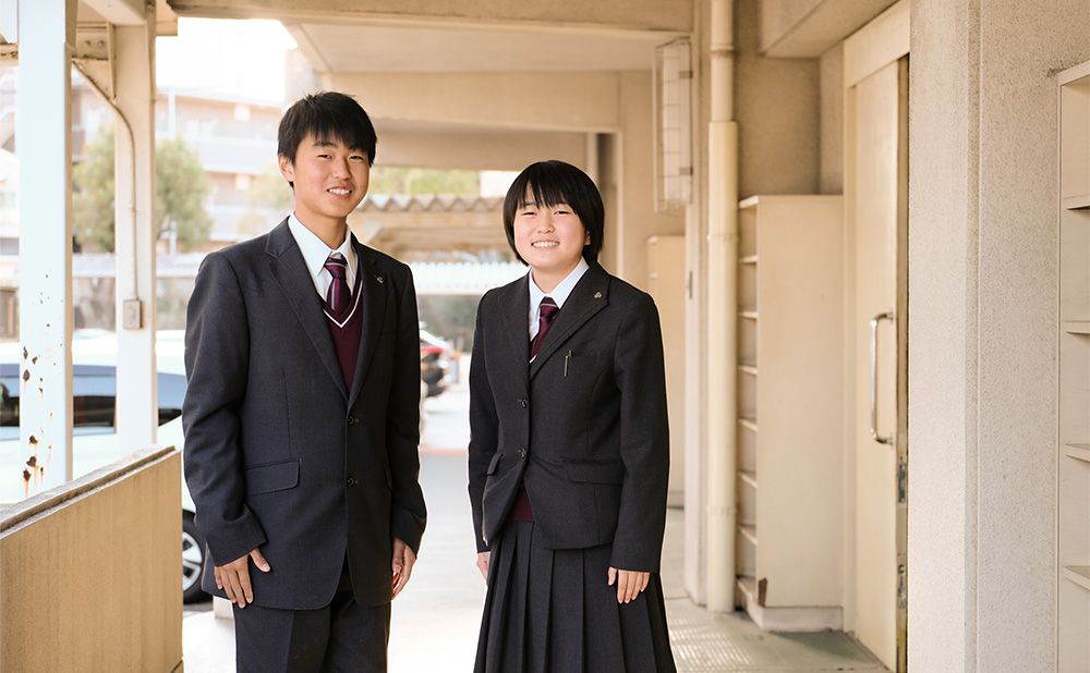 Shizukawa Yota and Takehara Rio, at Aki Minami High School