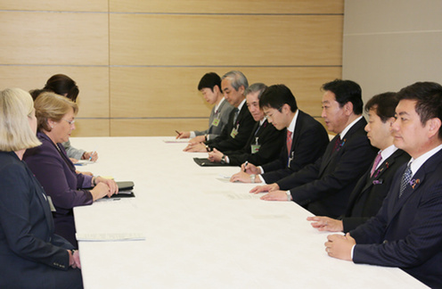 Courtesy Call on Prime Minister Noda by Her Excellency, Ms. Michelle Bachelet, Executive Director of UN Women 2
