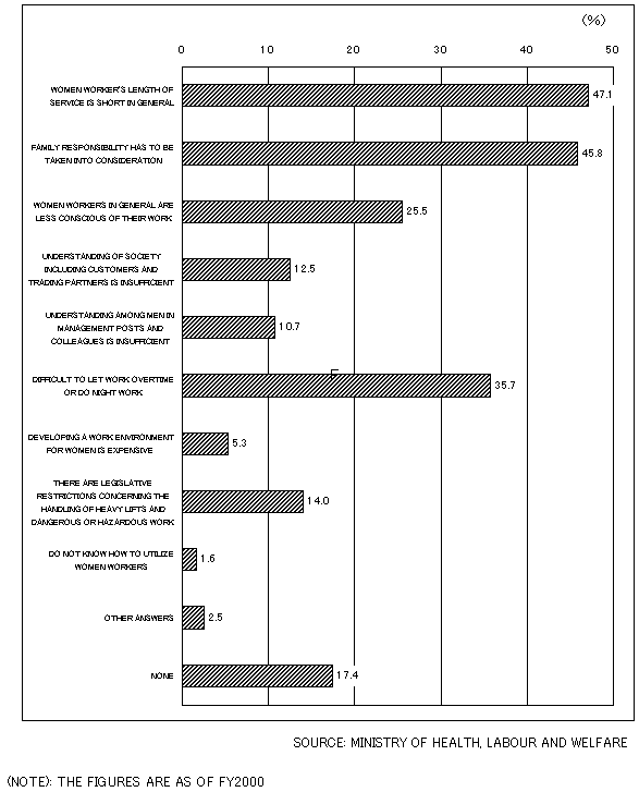 80. RATIO OF ENTERPRISES CITING ISSUES CONCERNING UTILIZATION OF WOMEN IN THE WORKFORCE (MULTIPLE ANSWERS)