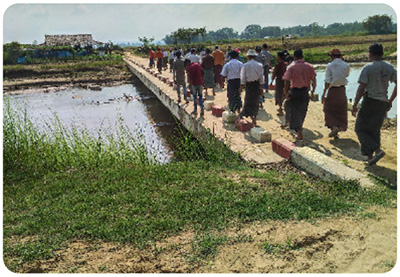A photo of a submersible bridge constructed through GANP