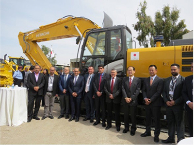 A photo of equipment handover ceremony related to assistance in the waste sector