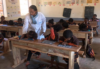 A photo of online school visit  in Madagascar