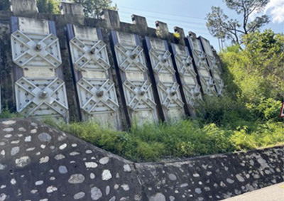A photo of Slope stabilization done by the Project for the Rehabilitation of Sindhuli Road after the 2015 earthquake (Photo: Evaluation Team)