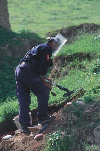 Land mine clearing operation in Afghanistan
