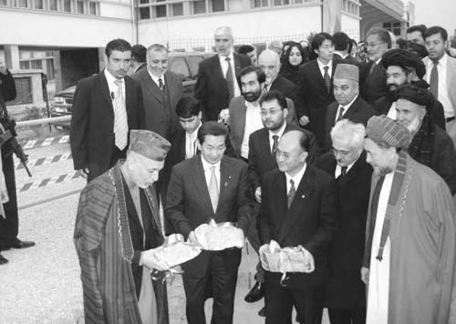 Foreign Affairs Vice-Minister Masakazu Sekiguchi attending the inauguration ceremony of an airport in Afghanistan
