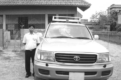 Mr. Das, with a consulate vehicle