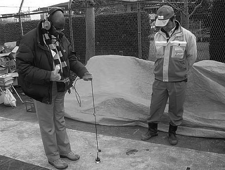 Survey training with water leakage detector