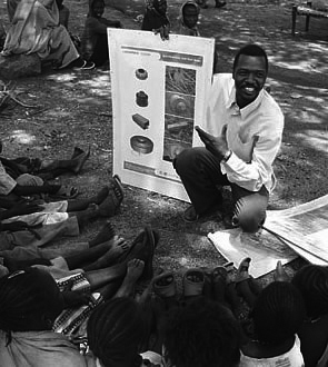 A Sudanese instructor explains landmines