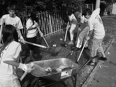 A clean-up activity