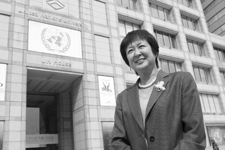 Ms. Kiyoko Ikegami, PhD, Director of UNFPA
Tokyo Office (Photo: Yuichi Yoshitomi)