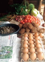 Vegetables displayed for sale at a town in Kenya (Photo: Seiichiro Koto / JICA)