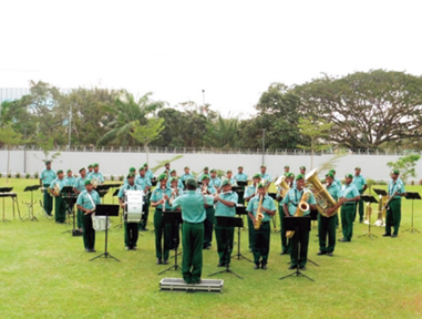 The Military Band performing at the Japanese Ambassador’s residence in Papua New Guinea (Photo: JICA)