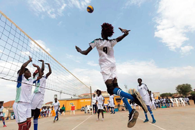 Women’s volleyball competition at the fourth sports event (Photo: JICA)