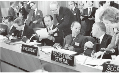 Meeting scene of the OECD in the past ⒸOECD Photo
