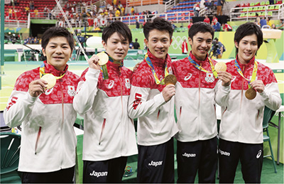 The men's team all-round won the gold medal at the Rio Olympics (Photo: Aflo Sport)