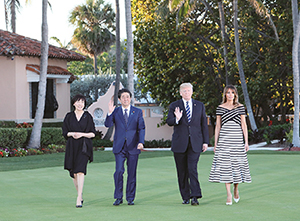 A walk with President Trump and his wife