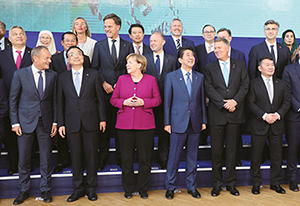 The Asia-Europe Meeting (ASEM) Summit Meeting (October, Belgium; Photo: Cabinet Public Relations Office) (Chapter 2-4-3)