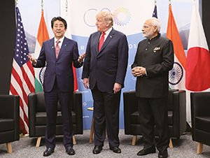 Japan-U.S.-India Summit Meeting (November, Argentina; Photo: Cabinet Public Relations Office) (Chapter 2-1-5)