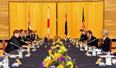 At the Japan-Australia-India-U.S. Foreign Ministers' Meeting (October 6, Tokyo)