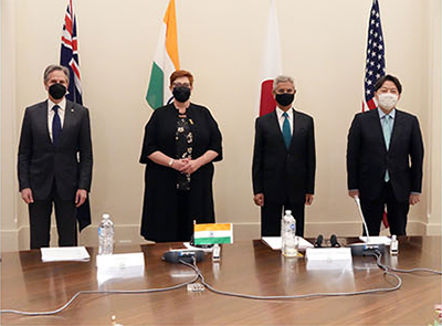 Photograph taken during the Fourth Japan-Australia-India-U.S. Foreign Ministers' Meeting (February 2022, Melbourne)