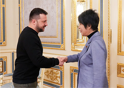 Courtesy call to President Zelenskyy of Ukraine by Foreign Minister Kamikawa (January 7, 2024, Kyiv, Ukraine)