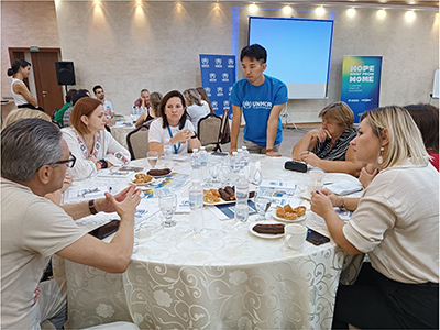 Workshop to formulate the Refugee Response Plan (the author is in the center)