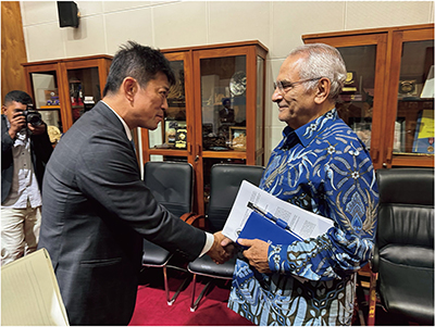 Parliamentary Vice-Minister for Foreign Affairs Komura paying a courtesy call on President Ramos-Horta (August 13, Timor-Leste)